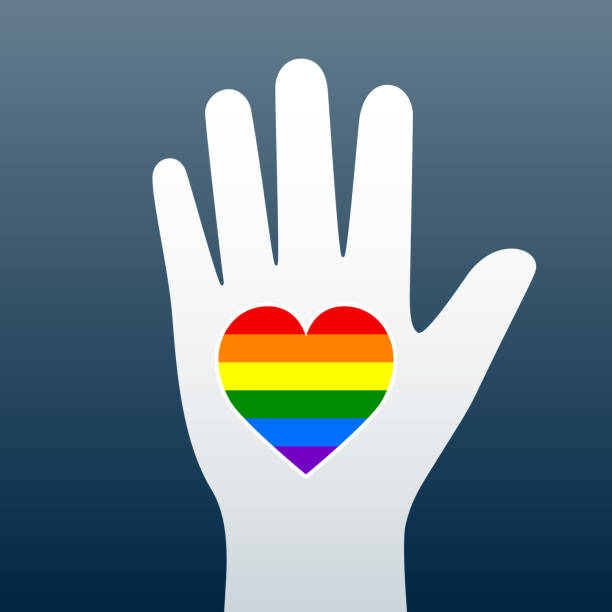 illustrazioni stock, clip art, cartoni animati e icone di tendenza di mano e cuore arcobaleno - symbols of peace flag gay pride flag banner