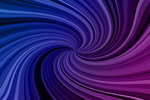 Abstract twist shape background in blue / purple colors. Color spiral background.