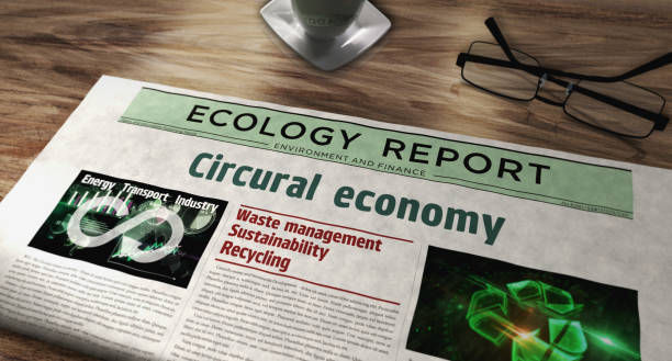 istock Circular economy newspaper on table 1915364477