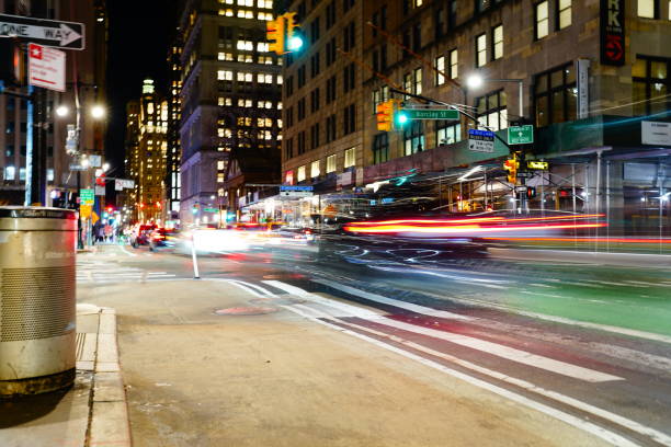 istock Long exposure city street view 1915379918