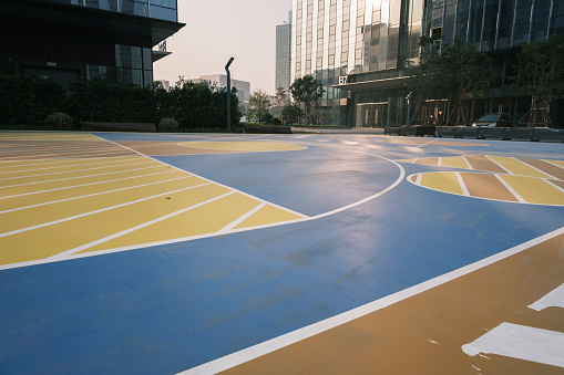 Sports court under the office building
