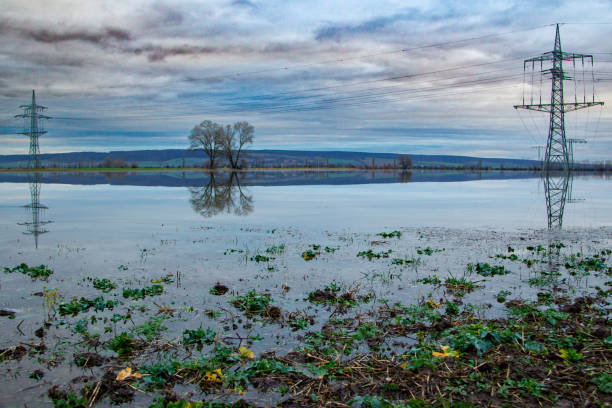 Hochwasser auf dem Feld