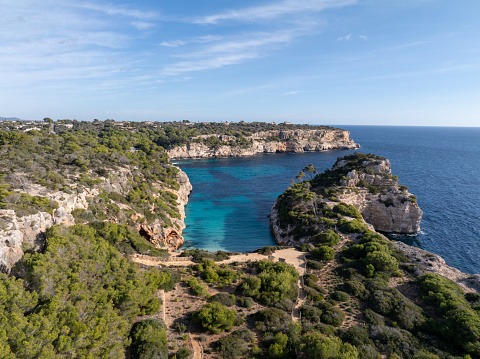 Light-colored trachyte on the coast of Bosa Marina, a coastal town on the western Sardinia