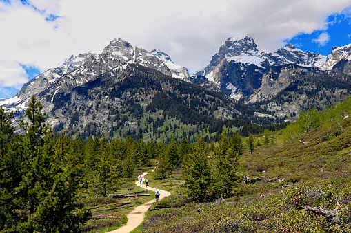Hikers in Grand Teton National Park get great mountain views