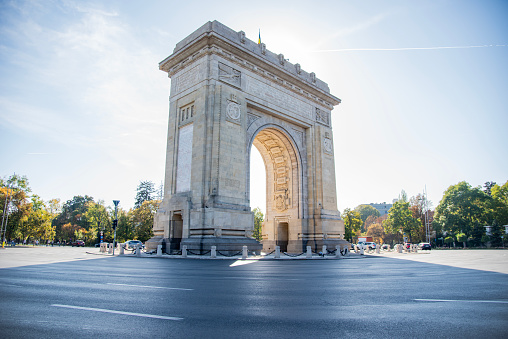 Beautiful view of the Eiffel tower seen from Trocadero square in Paris, France