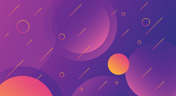 Abstract geometric background with Orange and purple gradient circles