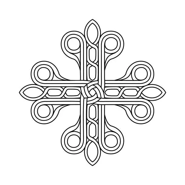 Vector illustration of Celtic style cross symbol