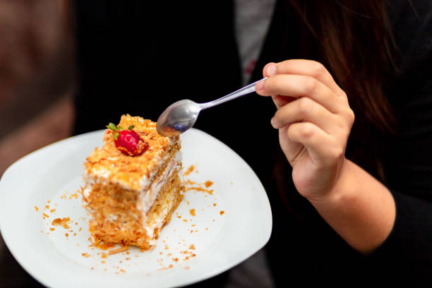 istock Enjoying a delicious puff pastry dessert in close-up. Copyspace 1915573452