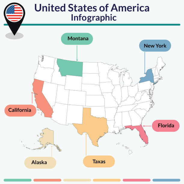 istock Infographic of United States of America map. 1915639921