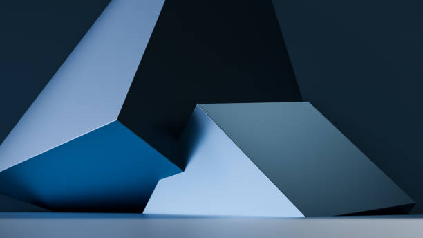 istock Minimalistic abstract background of square structures made of metal, 3d rendering 1915742568