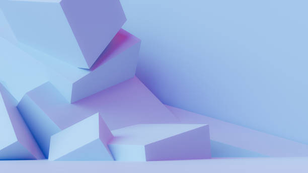 istock Abstract minimalistic arrangement background of white square structures, 3d rendering 1915742569