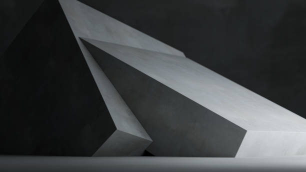 istock abstract backgrounds of Minimal arrangement and lighting of concrete structures, 3d rendering 1915742571