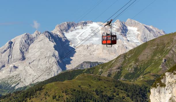 istock Mount Matmolada and rope way, Dolomites mountains, Italy 1915766773