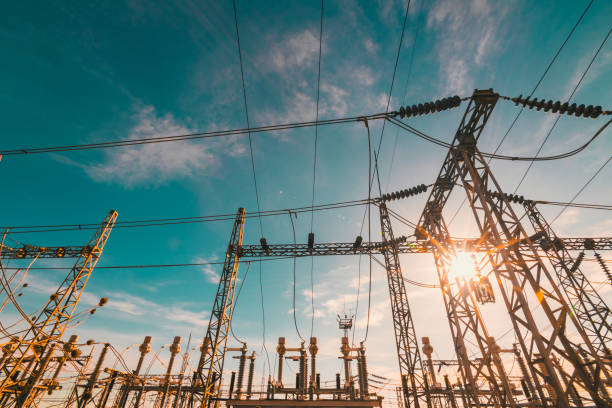 istock Wired for Power High Voltage Lines at an Industrial Station 1915837182