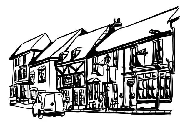 Vector illustration of South England Street Ink