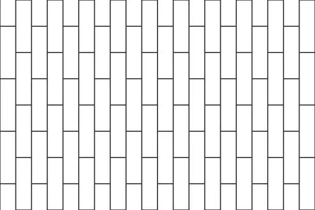 Vector illustration of Vertical rectangle tile background. Parquet layout. Causeway texture. Ceramic or brick wall seamless pattern. Kitchen backsplash or bathroom floor decoration