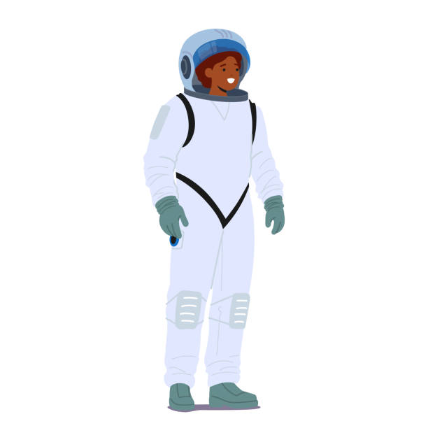 ilustrações de stock, clip art, desenhos animados e ícones de woman astronaut profession. skilled and highly trained professional who ventures into outer space, vector illustration - spacewoman