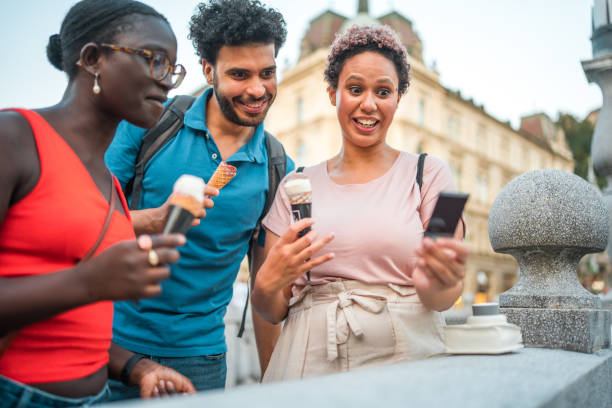 istock Multicultural Friends Having Ice Cream in the CIty 1915853448