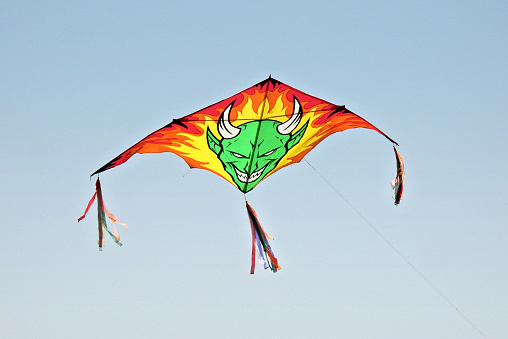 HYDERABAD,INDIA-JANUARY 13,2020 : Indian Hindus fly the  kite during harvest festival sankranti or pongal celebrations
