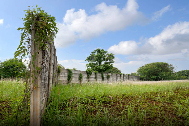 istock Concrete wall block on the field 1916118723