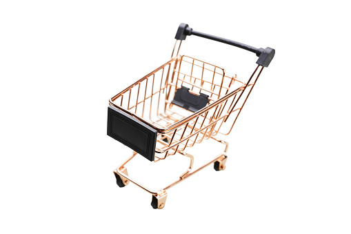 Shopping cart isolated over white background