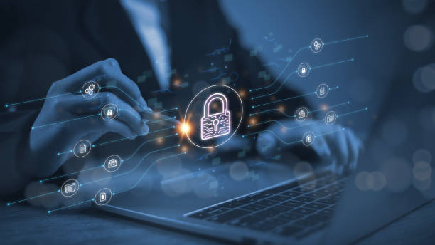 istock With global network security technology, business people protect personal information. Encryption with a padlock icon on the virtual interface. Cybersecurity concept 1916167904