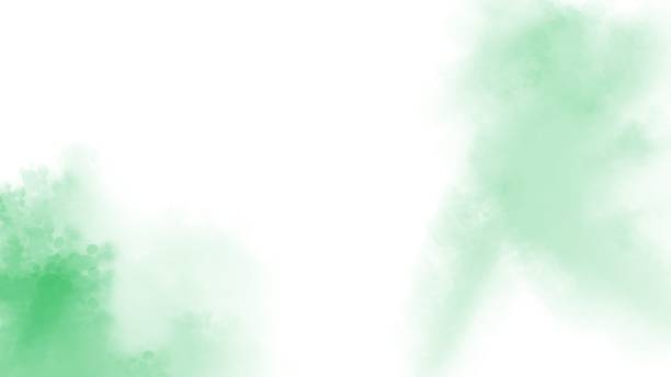 istock Green watercolor on white background 1916179917