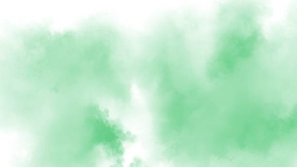 istock Green watercolor on white background 1916179936