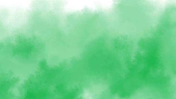 istock Green watercolor on white background 1916180449