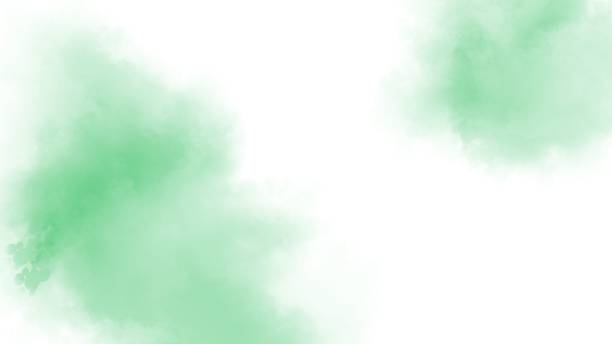 istock Green watercolor on white background 1916180969