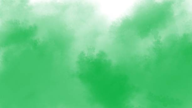 istock Green watercolor on white background 1916182091