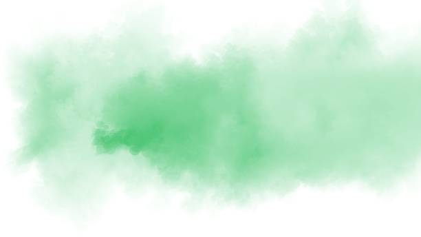 istock Green watercolor on white background 1916183173