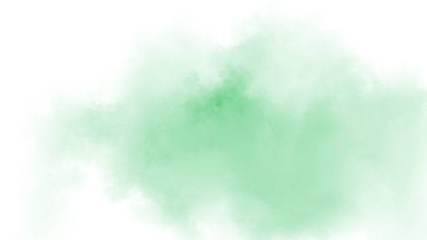 istock Green watercolor on white background 1916183707