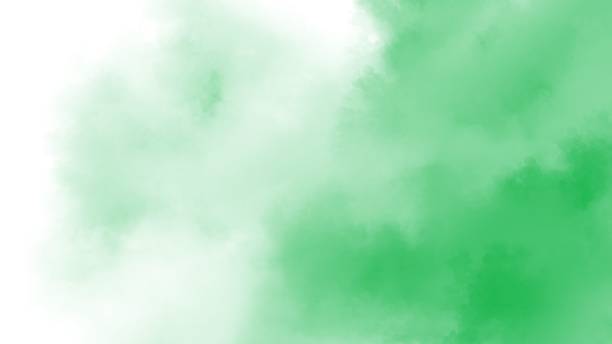 istock Green watercolor on white background 1916183721