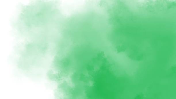 istock Green watercolor on white background 1916184240