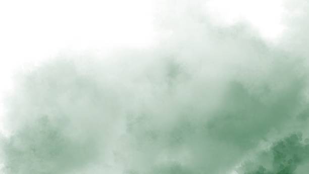 istock Green watercolor on white background 1916184774