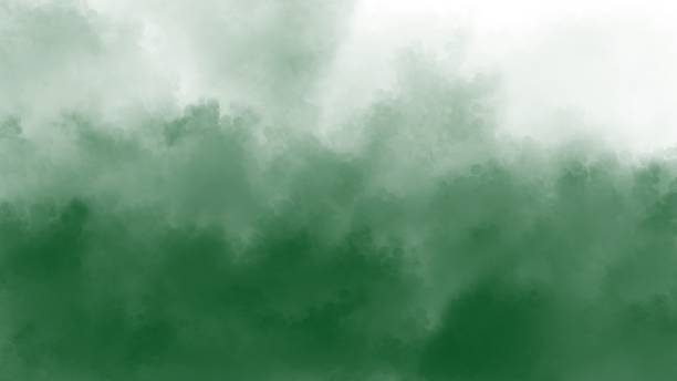 istock Green watercolor on white background 1916185840