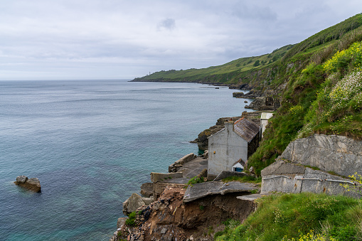Hallsands, Devon, England, UK - May 26, 2022: The abandoned fishing village, partly swept into the sea
