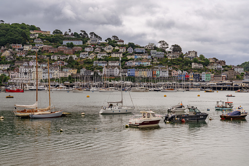 Dartmouth, Devon, England, UK - May 26, 2022: Views of Dartmouth Harbor and the River Dart