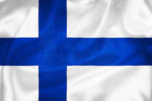 Grunge 3D illustration of Finland flag, concept of Finland