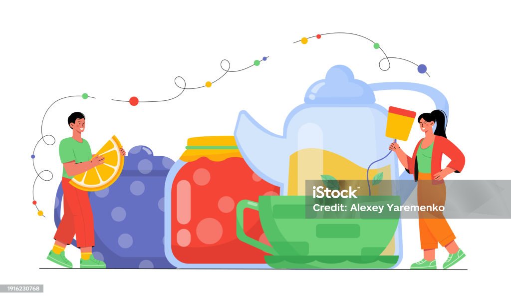 Making Tea Vector People Make Tea Vector Stock Illustration - Download Image Now - Adult ...