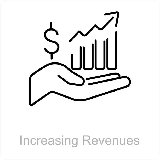Vector illustration of Increasing Revenues and growth icon concept