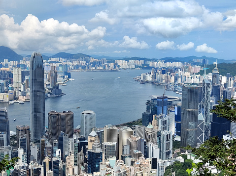 Hong Kong city from  top view