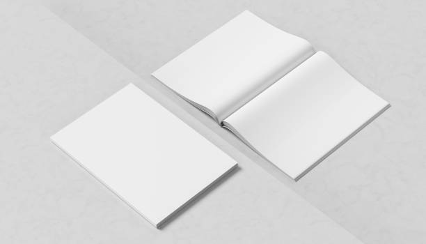 Book, Magazine, Catalogue mock up. Realistic book mock up isolated on white background. 3D illustration