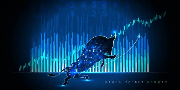Vector illustration of Stock market investment trading graph in graphic concept
