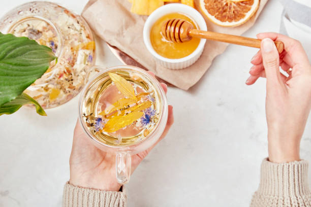 istock Organic mountain blend - refreshing herbal infusion concept. Herbal harmony - mountainous serenity in tea rituals 1916371337