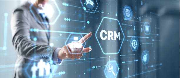 istock CRM Customer Relationship Management. Businessman clicks. Business Internet Technology Concept 1916482388