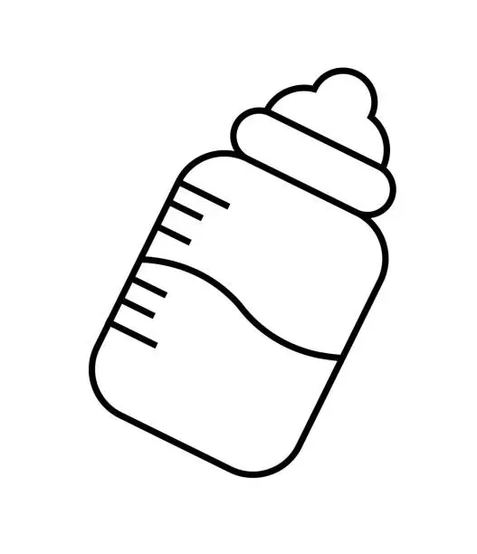 Vector illustration of milk bottle icon, vector best line icon.