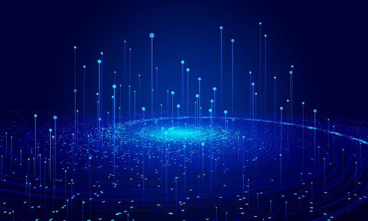 Vortex Internet Blue Particle Line Spiral Vortex And Ray Internet Technology Background ...