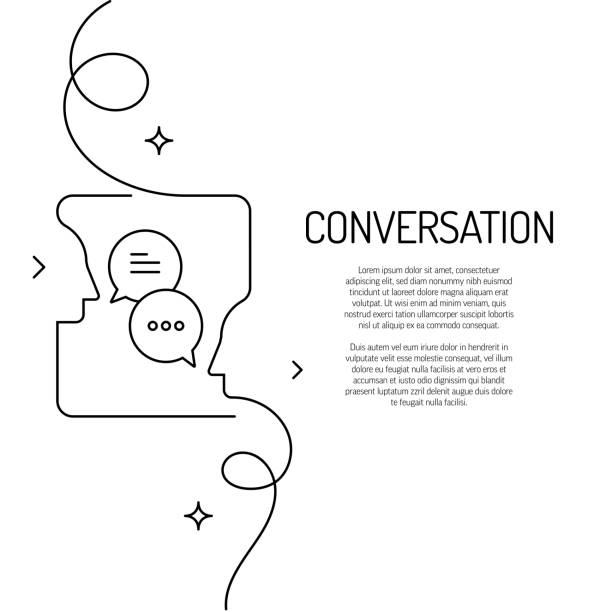 Continuous Line Drawing of Conversation Icon. Hand Drawn Symbol Vector Illustration. vector art illustration